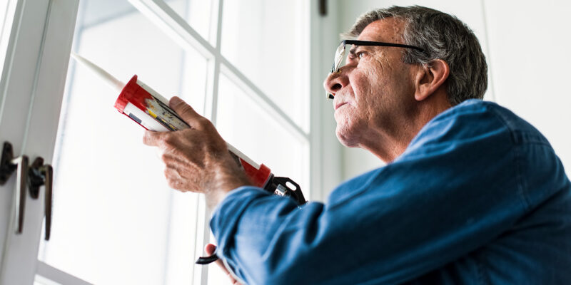 applying silicone to windows